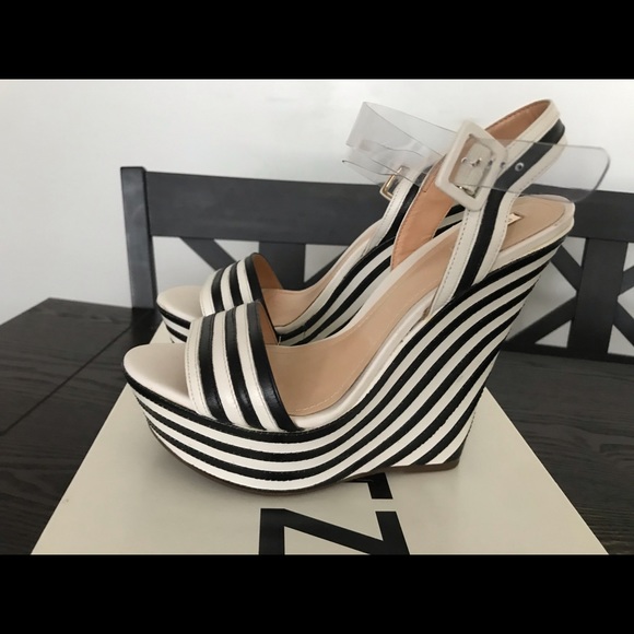 Schultz black & white wedge heels - Picture 3 of 6